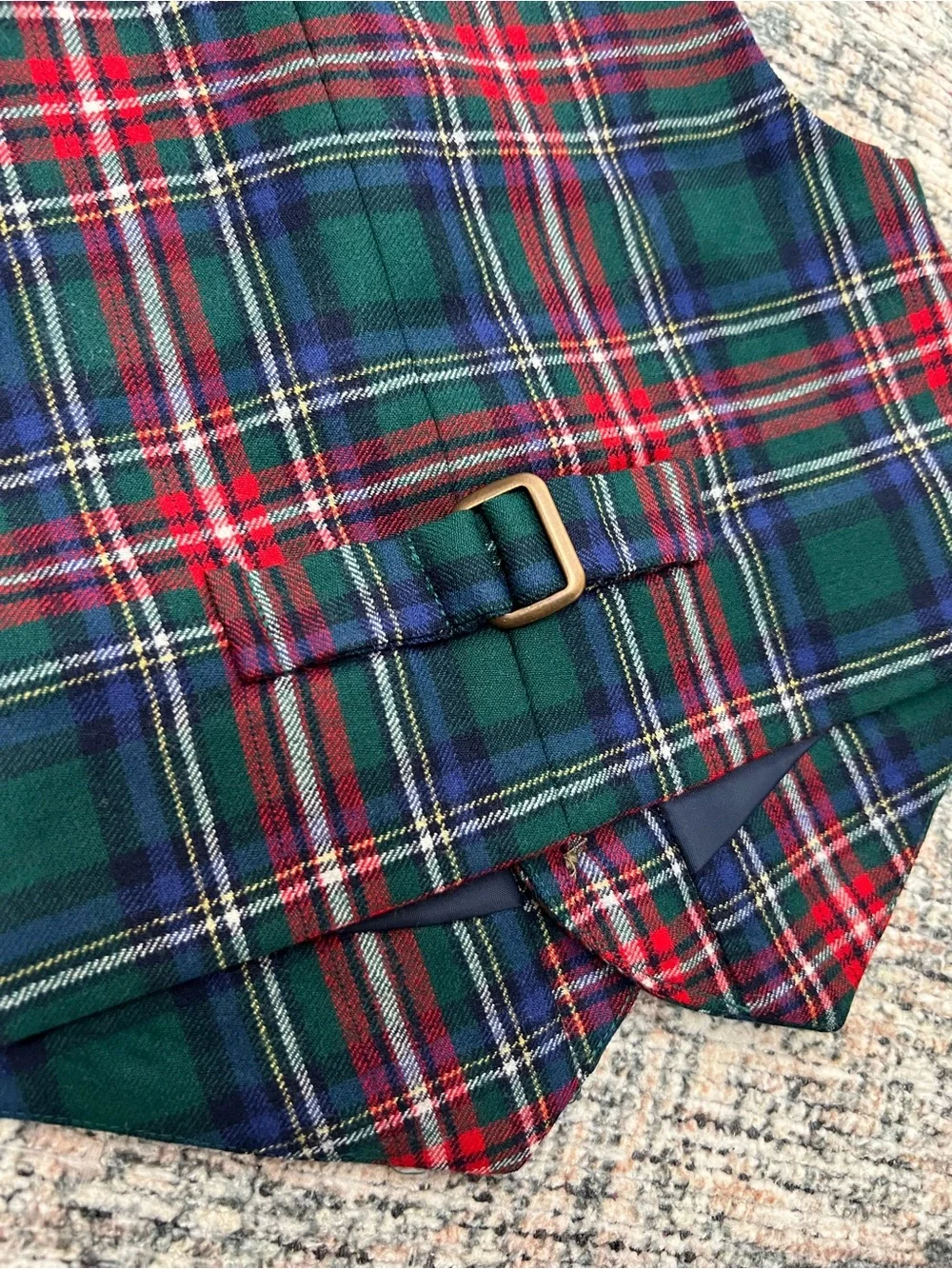 Janie & Jack Plaid 100% Wool Vest Boys 2T